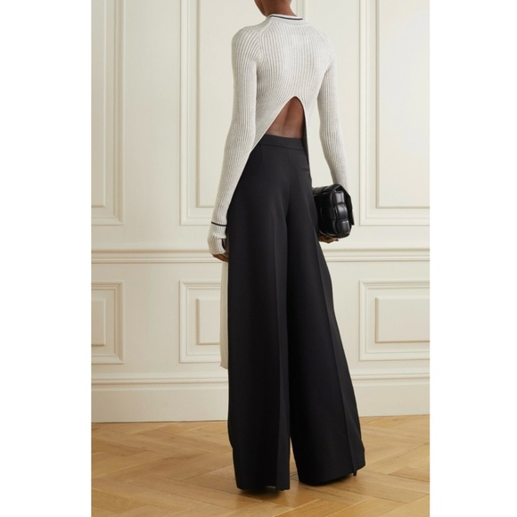 Maison Margiela Dress Sweater Ribbed Knit Wool Open Back Long Luxury Gray L - Picture 2 of 16